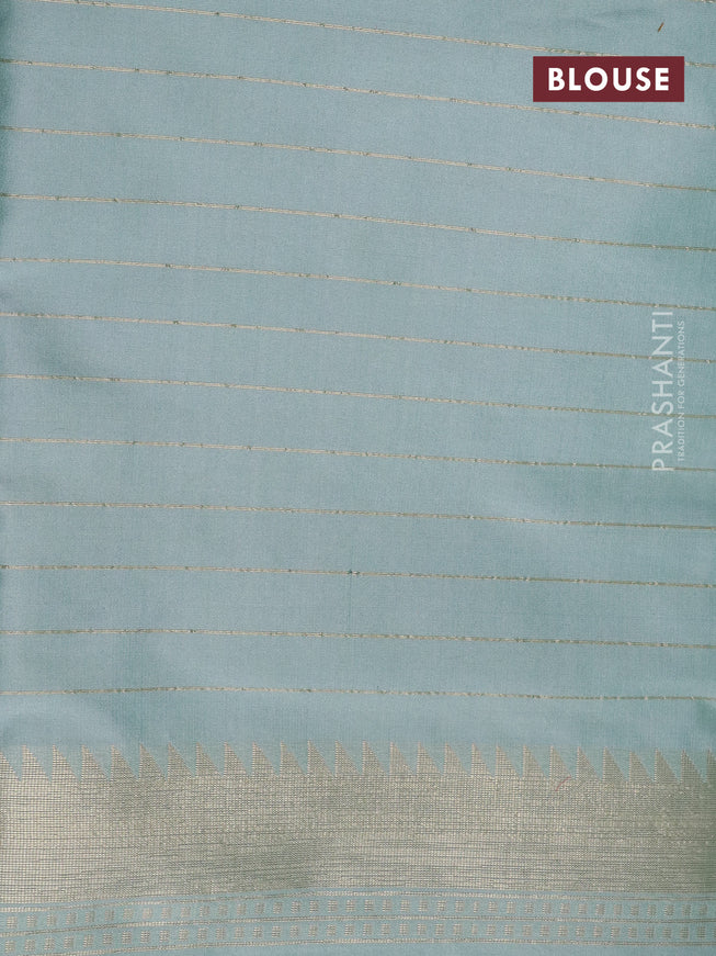 Pure banarasi uppada silk saree teal blue shade with allover zari woven floral design brocade weaves and zari woven border