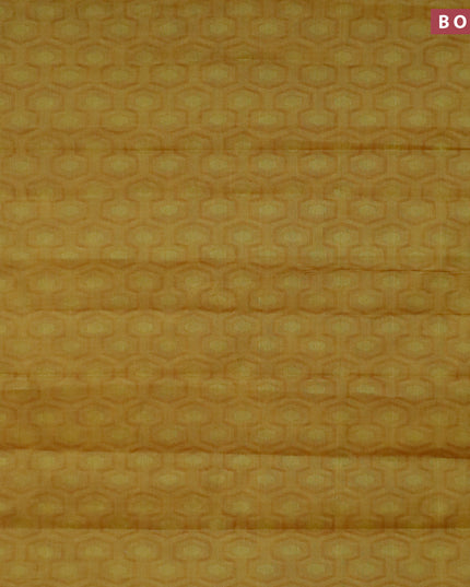 Coimbatore cotton saree mustard shade and pink with allover self emboss and thread woven border