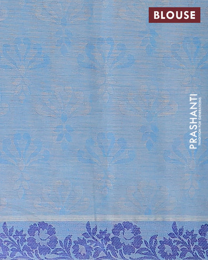 Coimbatore cotton saree pink and cs blue with allover self emboss and thread woven border