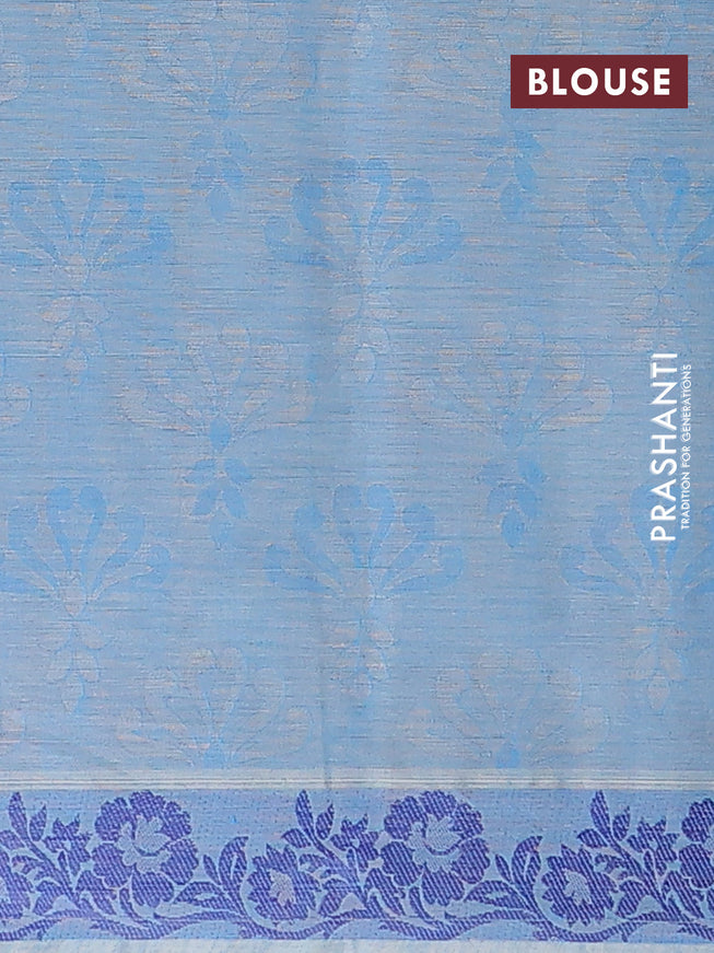 Coimbatore cotton saree pink and cs blue with allover self emboss and thread woven border