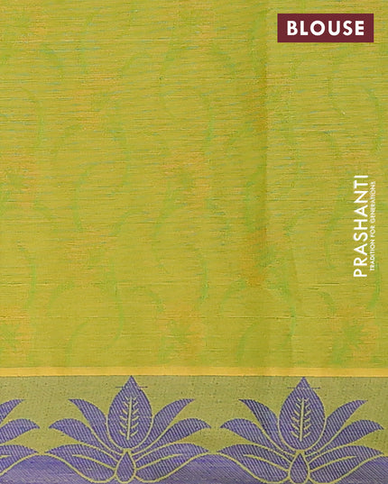 Coimbatore cotton saree dual shade of pinkish orange and dual shade of green with allover self emboss and thread woven border
