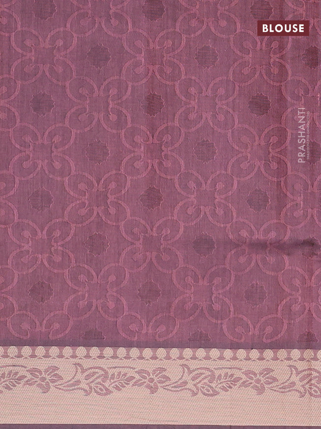 Coimbatore cotton saree wine shade and beige with allover self emboss and thread woven border