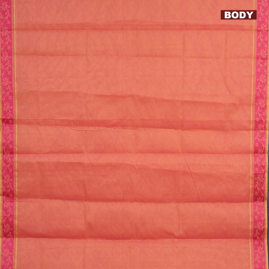 Coimbatore cotton saree dual shade of pink and pink with allover self emboss and thread woven border