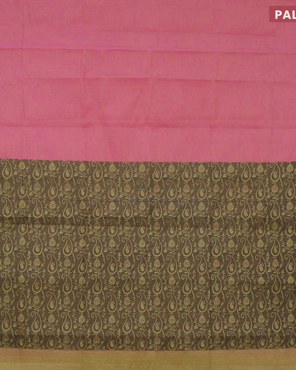 Coimbatore cotton saree pink shade and green shade with allover self emboss and thread woven border