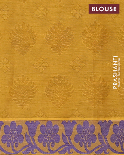 Coimbatore cotton saree dual shade of bulish yellow and dark mustard with allover self emboss and thread woven border