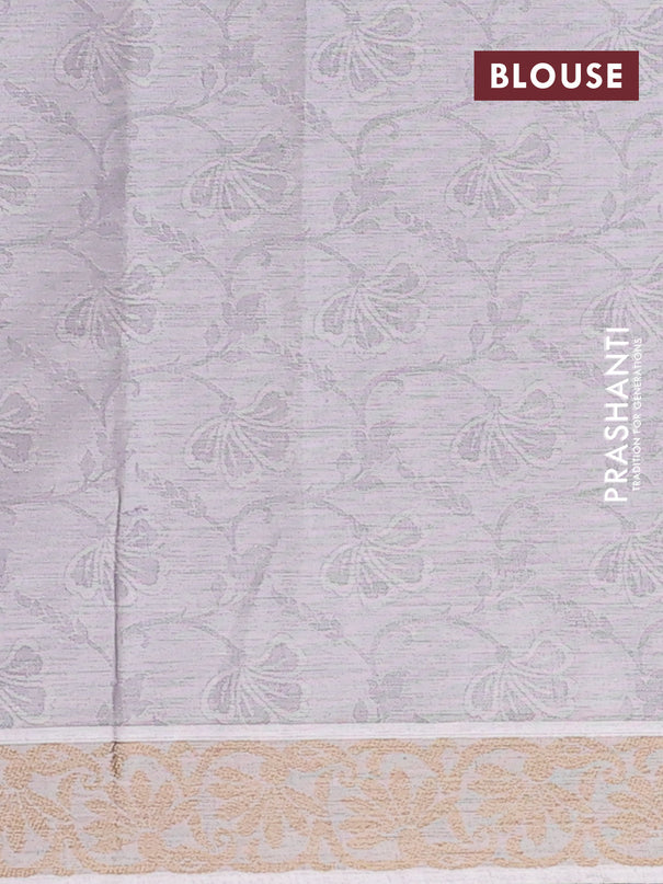 Coimbatore cotton saree grey and chikku shade with allover self emboss and thread woven border