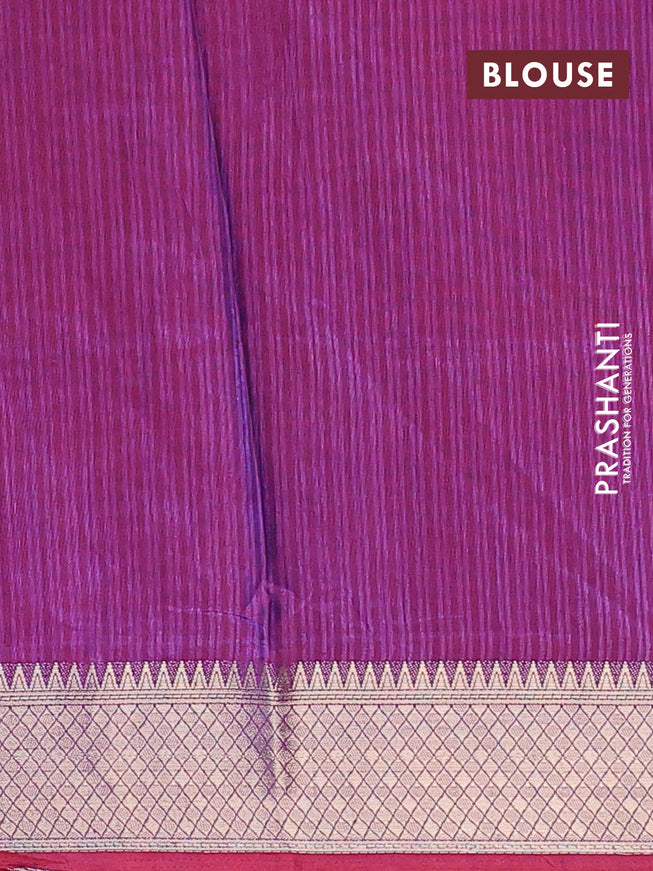Semi tussar saree pink mustard and dual shade of purple with allover ikat weaves and zari woven border
