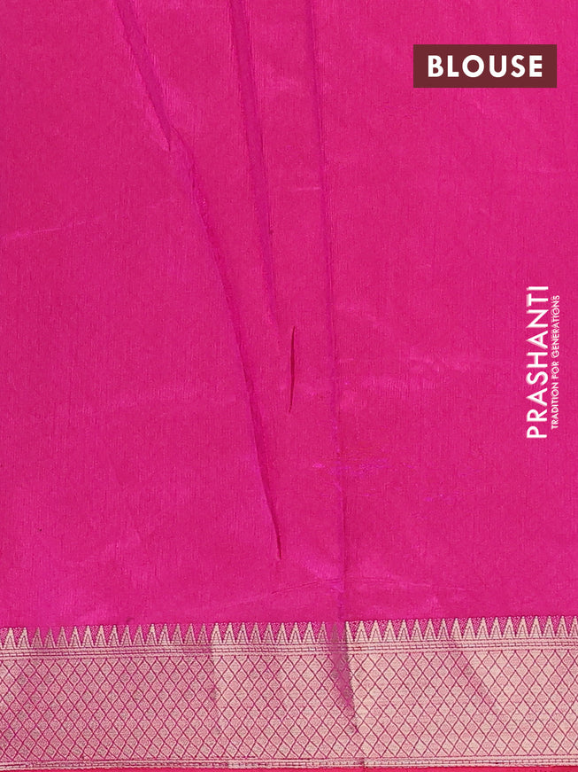 Semi tussar saree dual shade of bluish maroon and pink with allover ikat weaves and zari woven border
