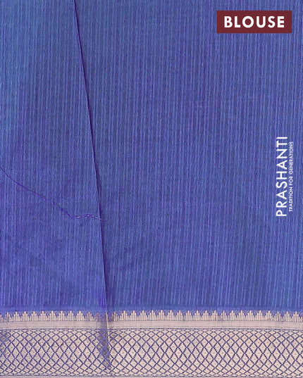 Semi tussar saree dual shade of teal blue and dual shade of bluish green with allover ikat weaves and zari woven border