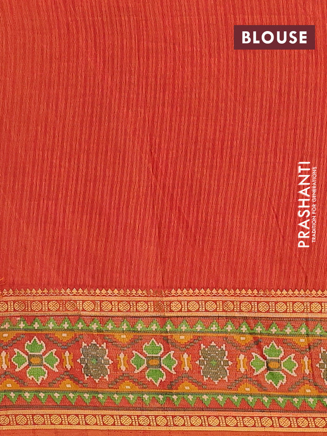 Semi tussar saree brown shade and rust shade with allover ikat weaves and zari woven border