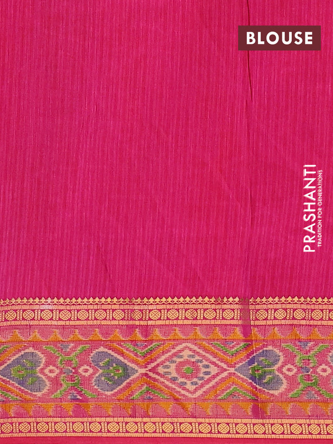 Semi tussar saree maroon shade and pink with allover ikat weaves and zari woven border