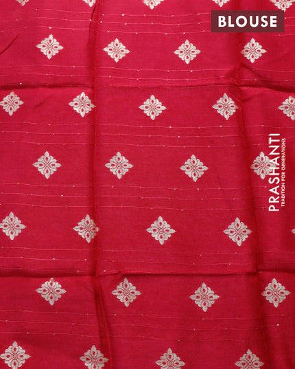 Dola silk saree navy blue and pink with allover zari stripe weaves and zari woven border & zari butta blouse