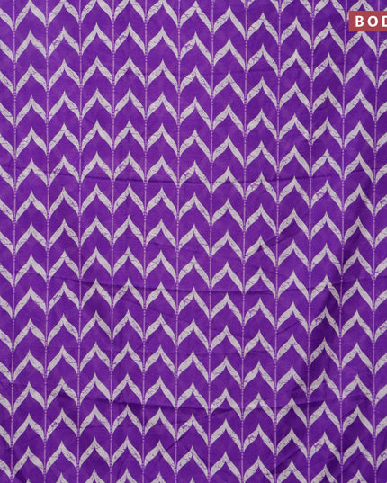 Semi dola saree violet with allover prints and zari woven border