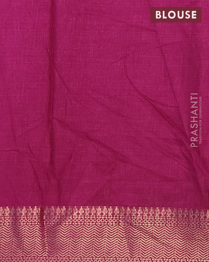 Semi dola saree deep purple with allover prints and zari woven border