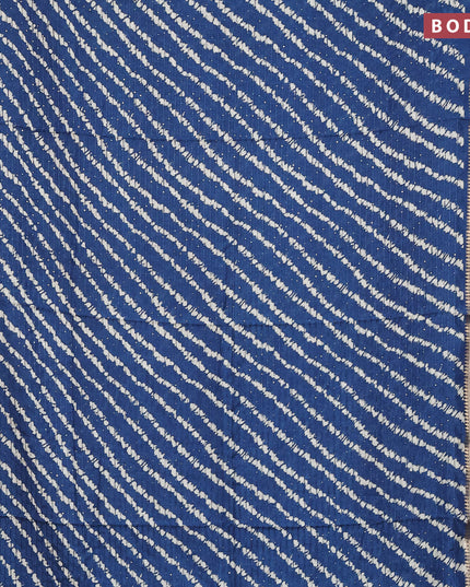 Semi dola saree peacock blue with allover shibori prints & sequin work and zari woven border