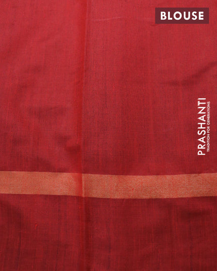 Dupion silk saree violet and maroon with plain body and temple design zari woven simple border