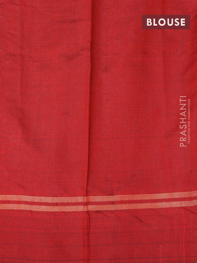Dupion silk saree lavender and red with allover thread weaves and temple design zari woven border