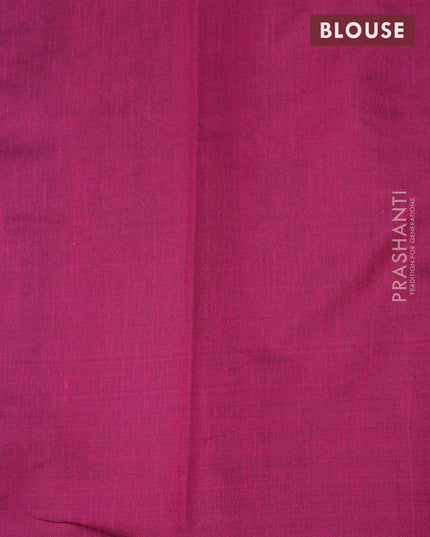 Dupion silk saree violet and magenta pink with allover thread stripe weaves and long temple woven border