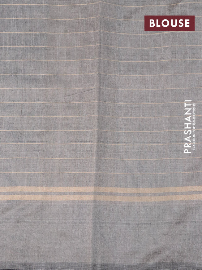 Dupion silk saree maroon and grey shade with allover checked pattern and temple design zari woven simple border