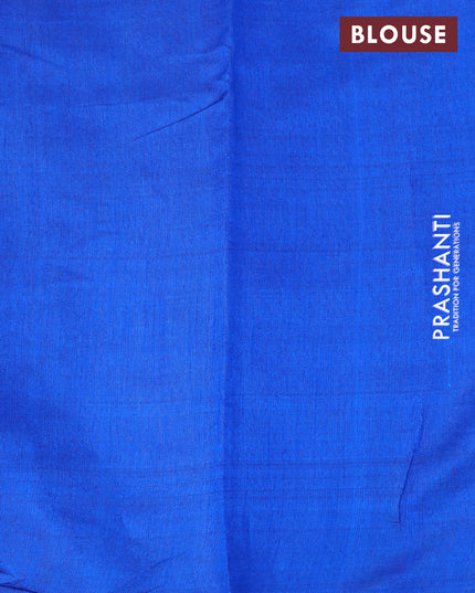 Dupion silk saree magenta pink and cs blue with plain body and temple design zari woven border