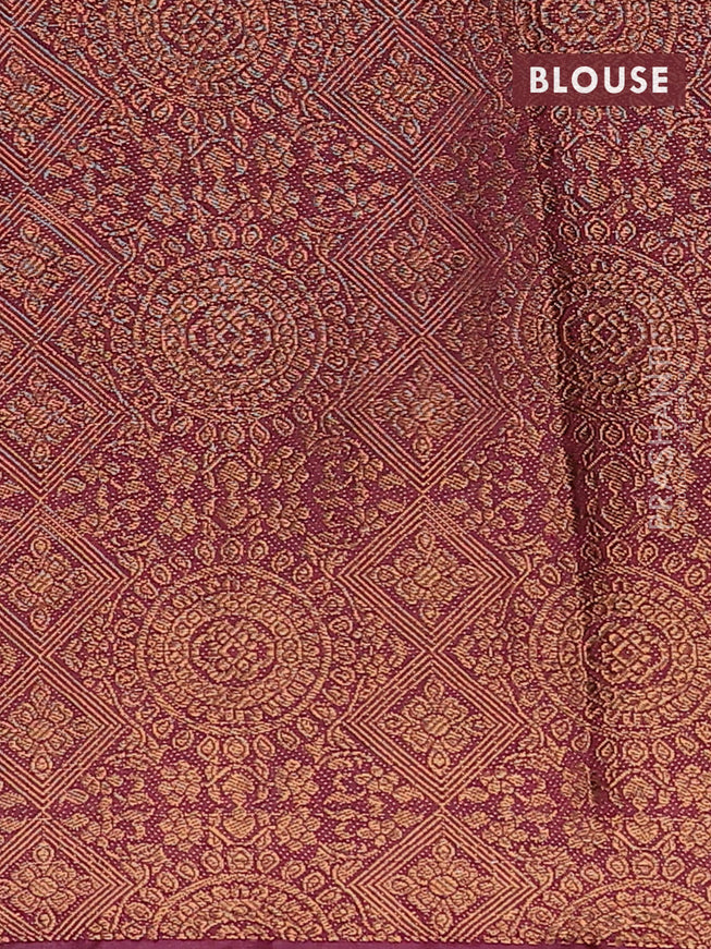 Banarasi semi matka saree dark grey and dark magenta with thread & zari woven buttas and banarasi style border