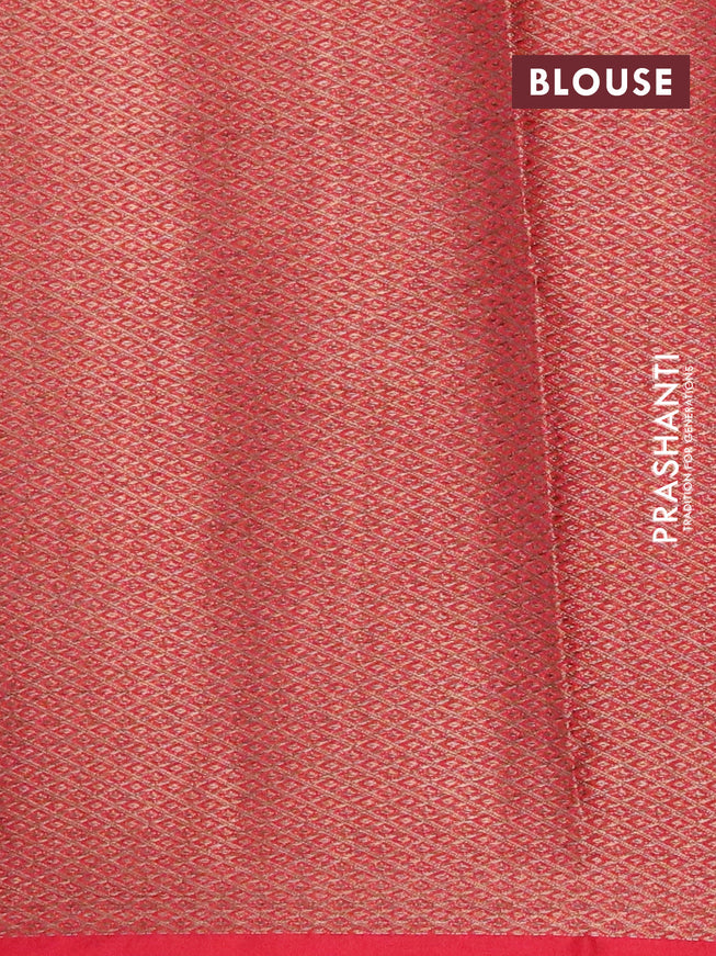 Banarasi semi matka saree navy blue and red with thread & zari woven buttas and banarasi style border