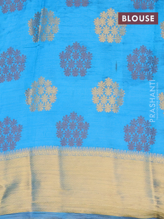 Semi raw silk saree off white with allover thread & zari woven buttas and zari woven border