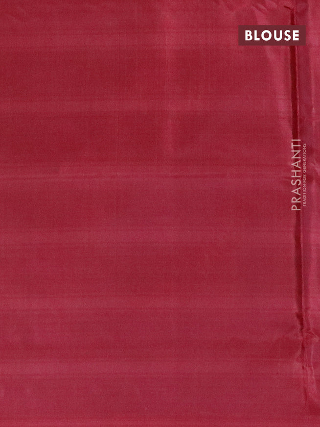 Banana pith saree teal blue and maroon with thread woven buttas in borderless style with blouse