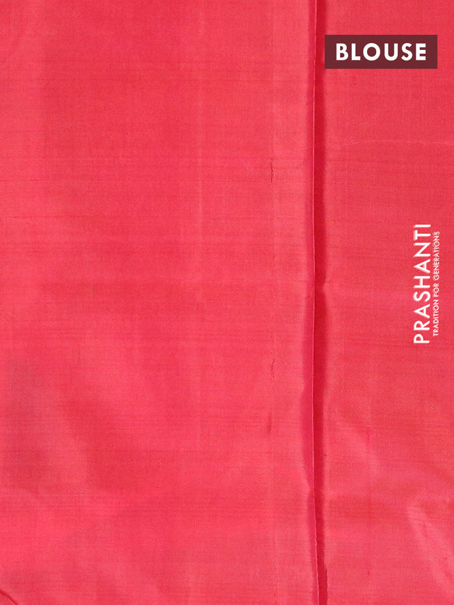 Banana pith saree grey and dual shade of reddish pink with thread woven buttas in borderless style with blouse