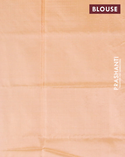 Banana pith saree pink and pale orange with thread woven buttas in borderless style with blouse