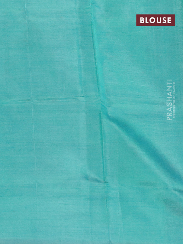 Banana pith saree pink shade and teal green shade with thread woven buttas in borderless style with blouse