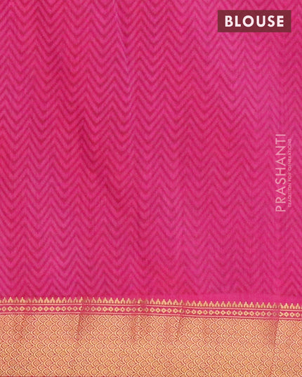 Semi tussar saree purple and pink with allover ikat weaves and zari woven border