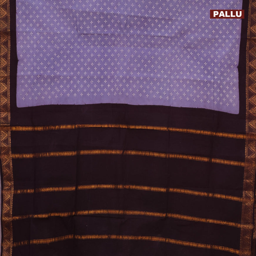Sungudi cotton saree grey shade and deep jamun shade with allover bandhani prints and zari woven border without blouse