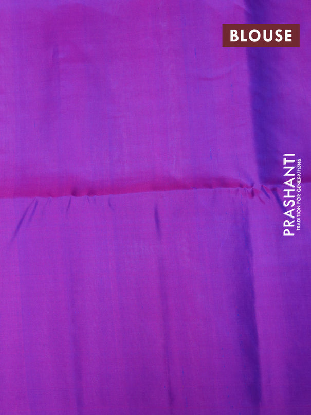 Pure soft silk saree pastel grey and dual shade of purple with allover thread weaves in borderless style