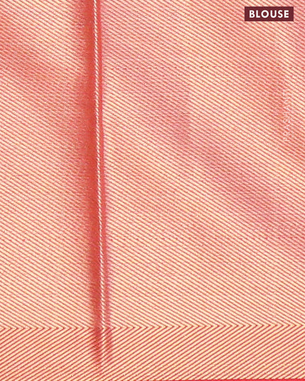 Banarasi kota saree pastel pink and maroon with zari woven buttas and zari woven simple border