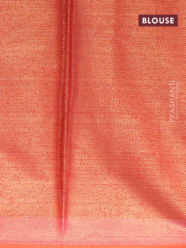 Banarasi kota saree pink and orange with zari woven buttas and zari woven simple border