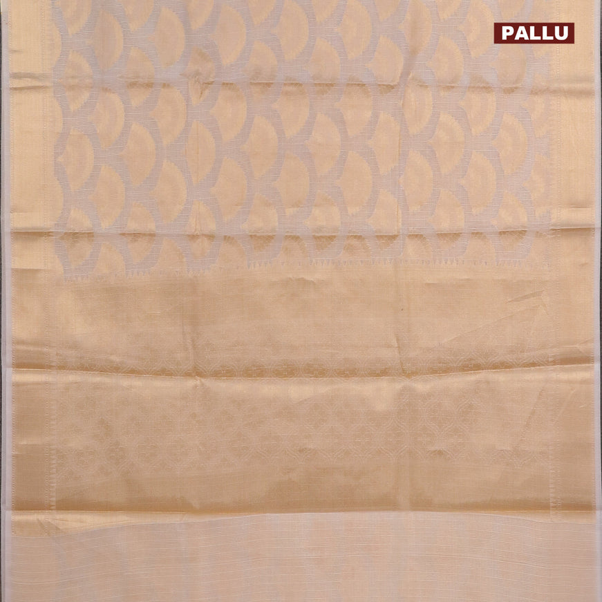 Banarasi kota saree off white with zari woven buttas and zari woven simple border