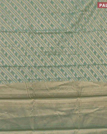 Banarasi kota saree green shade and maroon with allover thread & zari weaves and zari woven border