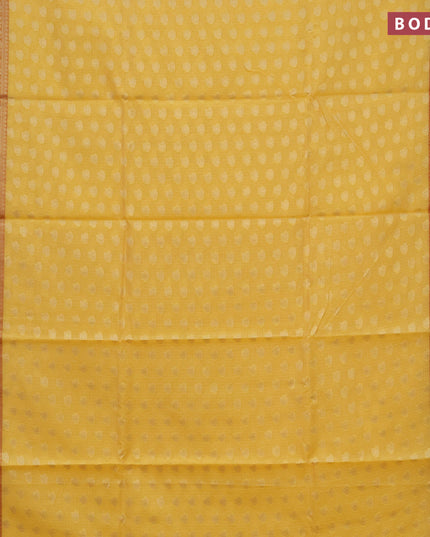 Banarasi kota saree yellow and maroon with allover zari woven buttas and floral zari woven border