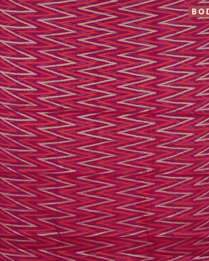 Banarasi kota saree magenta pink with allover thread & zari woven zig zag weaves and zari woven border