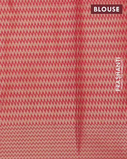Banarasi kota saree pink with allover thread & zari woven zig zag weaves and zari woven border