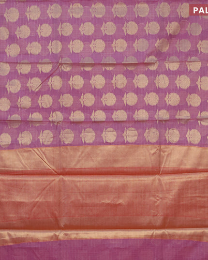 Banarasi kota saree mild purple and maroon with zari woven buttas and zari woven simple border