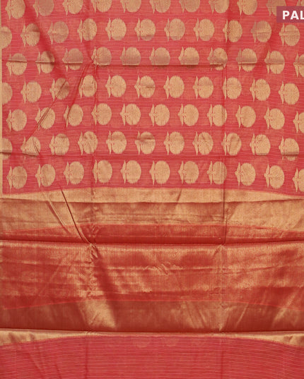 Banarasi kota saree red shade with zari woven buttas and zari woven simple border