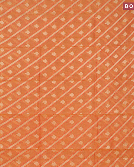 Banarasi kota saree orange with allover thread & zari weaves and zari woven border