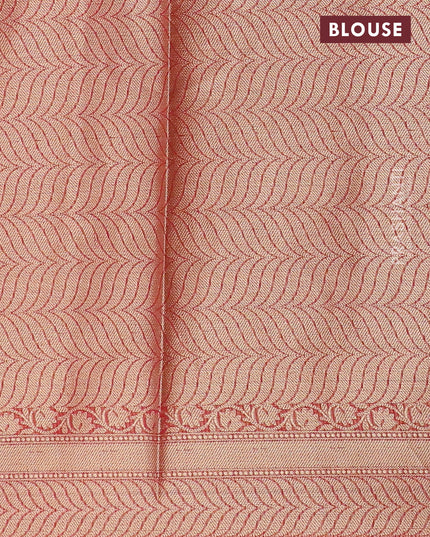 Banarasi kota saree reddish pink with allover thread & zari weaves and zari woven border