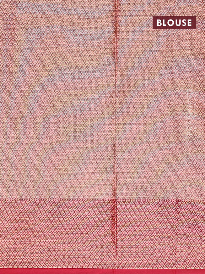 Banarasi kota saree yellow and pink shade with allover zari weaves and zari woven border