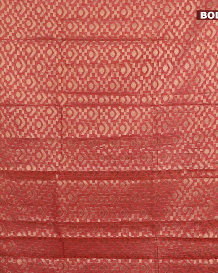 Banarasi kota saree red shade and maroon with allover zari weaves and zari woven simple border