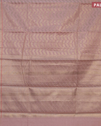 Banarasi kota saree peach shade and maroon with allover zari weaves and zari woven border
