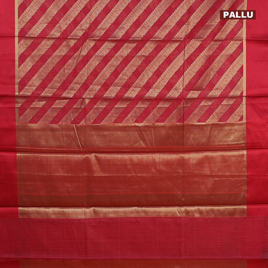 Banarasi kota saree maroon with allover zari weaves and zari woven simple border
