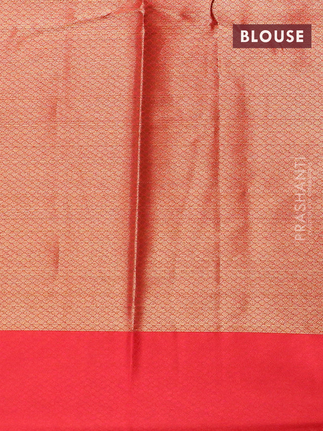 Banarasi kota saree red shade with allover zari weaves and zari woven simple border